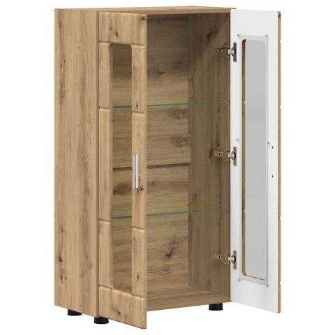 SZAFKA KOMODA Z PÓŁKĄ Z DRZWIAMI DĄB RZEMIEŚLNICZY 55,5X29X103CM