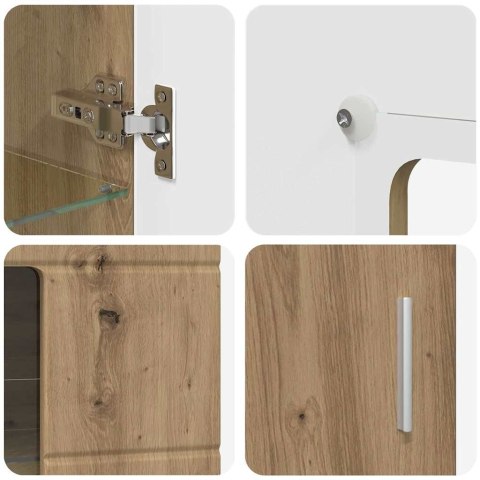 SZAFKA KOMODA Z PÓŁKĄ Z DRZWIAMI DĄB RZEMIEŚLNICZY 55,5X29X103CM