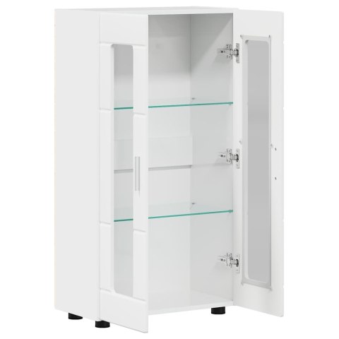 SZAFKA KOMODA Z PÓŁKĄ Z DRZWIAMI POŁYSK BIAŁY 55,5X29X103CM