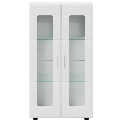 SZAFKA KOMODA Z PÓŁKĄ Z DRZWIAMI POŁYSK BIAŁY 55,5X29X103CM