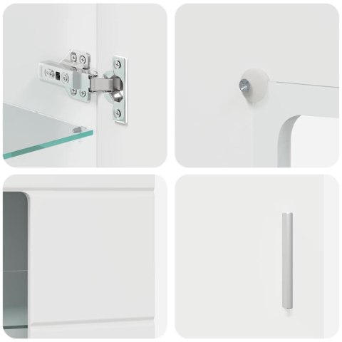 SZAFKA KOMODA Z PÓŁKĄ Z DRZWIAMI POŁYSK BIAŁY 55,5X29X103CM