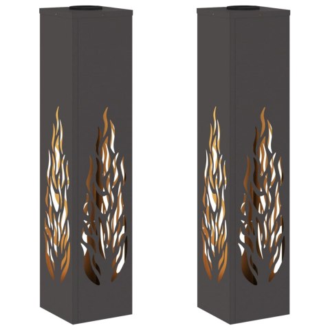 SŁONECZNA LED LAMPA NA ŚCIEŻKĘ 2 PCS CZARNY