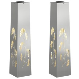 SŁONECZNA LED LAMPA NA ŚCIEŻKĘ 2 PCS SREBRNY GALWANIZOWANY