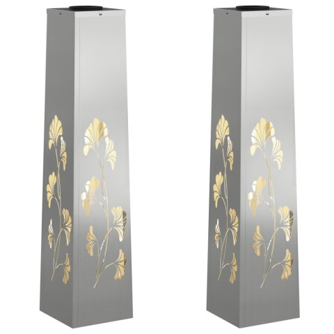 SŁONECZNA LED LAMPA NA ŚCIEŻKĘ 2 PCS SREBRNY GALWANIZOWANY