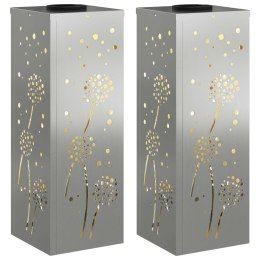 SŁONECZNA LED LAMPA NA ŚCIEŻKĘ 2 PCS SREBRNY GALWANIZOWANY