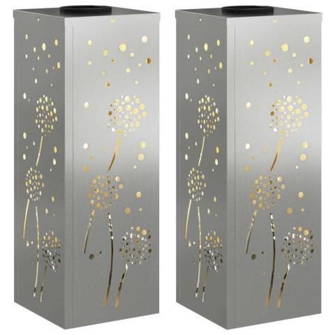 SŁONECZNA LED LAMPA NA ŚCIEŻKĘ 2 PCS SREBRNY GALWANIZOWANY