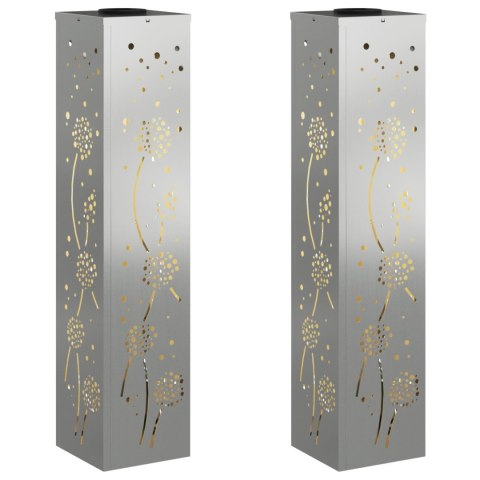 SŁONECZNA LED LAMPA NA ŚCIEŻKĘ 2 PCS SREBRNY GALWANIZOWANY