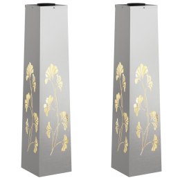 SŁONECZNA LED LAMPA NA ŚCIEŻKĘ 2 PCS SREBRNY STAL NIERDZEWNA