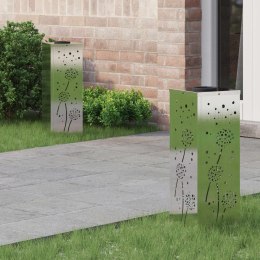 SŁONECZNA LED LAMPA NA ŚCIEŻKĘ 2 PCS SREBRNY STAL NIERDZEWNA