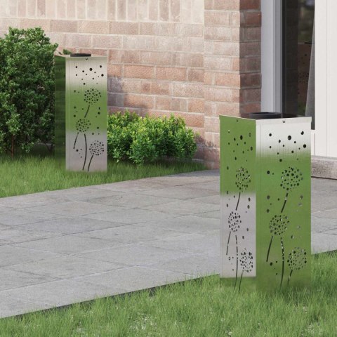 SŁONECZNA LED LAMPA NA ŚCIEŻKĘ 2 PCS SREBRNY STAL NIERDZEWNA