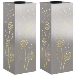 SŁONECZNA LED LAMPA NA ŚCIEŻKĘ 2 PCS SREBRNY STAL NIERDZEWNA