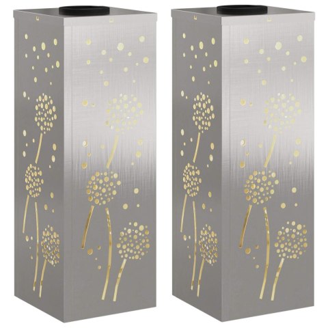 SŁONECZNA LED LAMPA NA ŚCIEŻKĘ 2 PCS SREBRNY STAL NIERDZEWNA