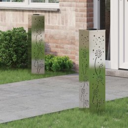 SŁONECZNA LED LAMPA NA ŚCIEŻKĘ 2 PCS SREBRNY STAL NIERDZEWNA