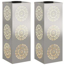 SŁONECZNA LED LAMPA NA ŚCIEŻKĘ 2 PCS STAL NIERDZEWNA