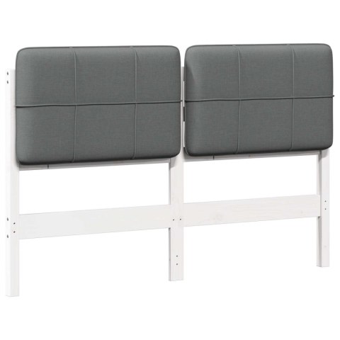 TAPICEROWANE WEZGŁOWIE Z ZAGŁÓWKIEM BIAŁY I JASNOSZARY 150CM