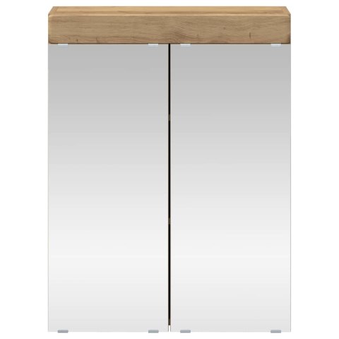 SZAFKA Z LUSTREM DO ŁAZIENKI Z PÓŁKĄ TULUM DĄB RZEMIEŚLNICZY