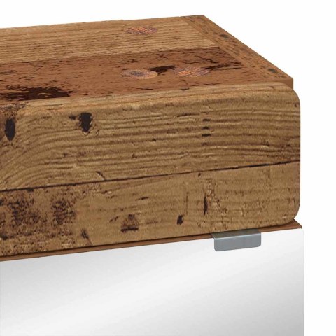 SZAFKA Z LUSTREM DO ŁAZIENKI Z PÓŁKĄ TULUM STARE DREWNO