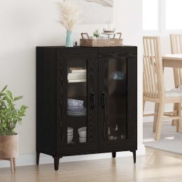 SZAFKA KOMODA CZARNY DĄB 69,5X34X90CM DREWNO INŻYNIERYJNE I ŻELAZO