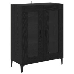 SZAFKA KOMODA CZARNY DĄB 69,5X34X90CM DREWNO INŻYNIERYJNE I ŻELAZO