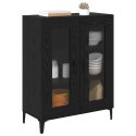 SZAFKA KOMODA CZARNY DĄB 69,5X34X90CM DREWNO INŻYNIERYJNE I ŻELAZO