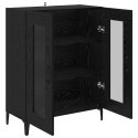 SZAFKA KOMODA CZARNY DĄB 69,5X34X90CM DREWNO INŻYNIERYJNE I ŻELAZO