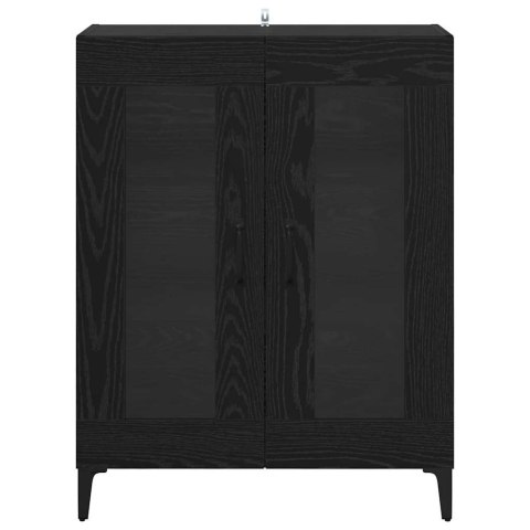 SZAFKA KOMODA CZARNY DĄB 69,5X34X90CM DREWNO INŻYNIERYJNE I ŻELAZO