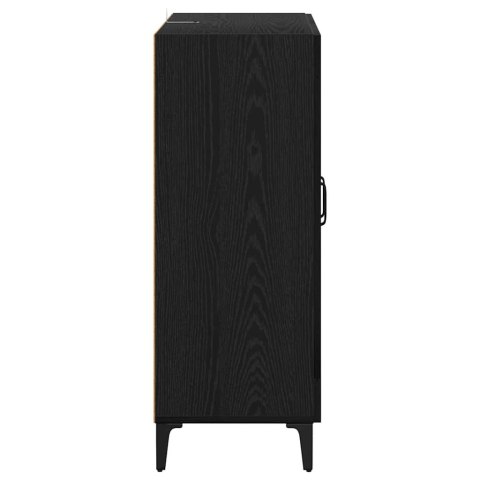 SZAFKA KOMODA CZARNY DĄB 69,5X34X90CM DREWNO INŻYNIERYJNE I ŻELAZO