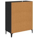 SZAFKA KOMODA CZARNY DĄB 69,5X34X90CM DREWNO INŻYNIERYJNE I ŻELAZO
