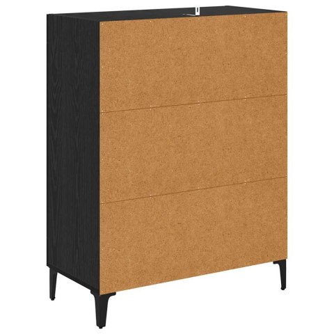 SZAFKA KOMODA CZARNY DĄB 69,5X34X90CM DREWNO INŻYNIERYJNE I ŻELAZO