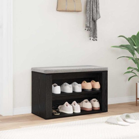 STOJAK NA BUTY Z PÓŁKĄ CZARNY DĄB 75X 35X 45CM