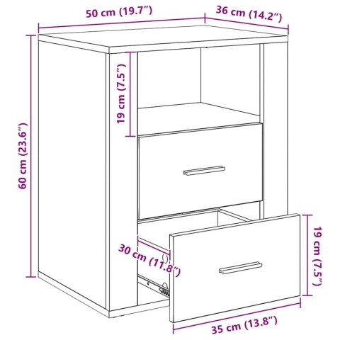 SZAFKA NOCNA CZARNY DĄB 35X 50X 60CM
