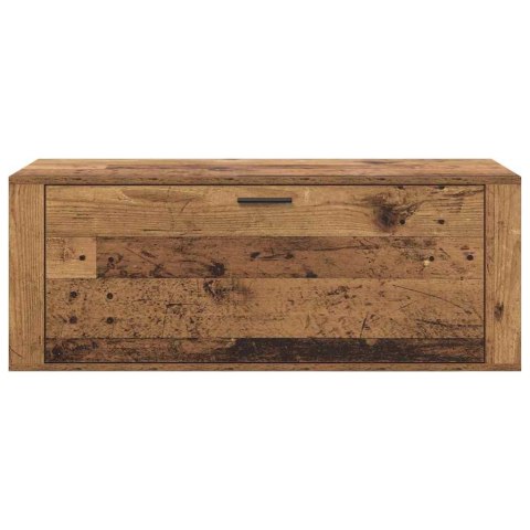 SZAFKA NA BUTY Z PÓŁKĄ Z DRZWIAMI STARE DREWNO 100X 35X 38CM