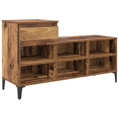 SZAFKA NA BUTY Z SZUFLADĄ Z PÓŁKĄ STARE DREWNO 102X 36X 60CM
