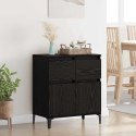 SZAFKA KOMODA CZARNY DĄB 60X35X70CM DREWNO INŻYNIERYJNE I ŻELAZO