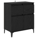 SZAFKA KOMODA CZARNY DĄB 60X35X70CM DREWNO INŻYNIERYJNE I ŻELAZO