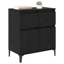 SZAFKA KOMODA CZARNY DĄB 60X35X70CM DREWNO INŻYNIERYJNE I ŻELAZO