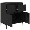 SZAFKA KOMODA CZARNY DĄB 60X35X70CM DREWNO INŻYNIERYJNE I ŻELAZO