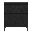 SZAFKA KOMODA CZARNY DĄB 60X35X70CM DREWNO INŻYNIERYJNE I ŻELAZO