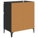 SZAFKA KOMODA CZARNY DĄB 60X35X70CM DREWNO INŻYNIERYJNE I ŻELAZO