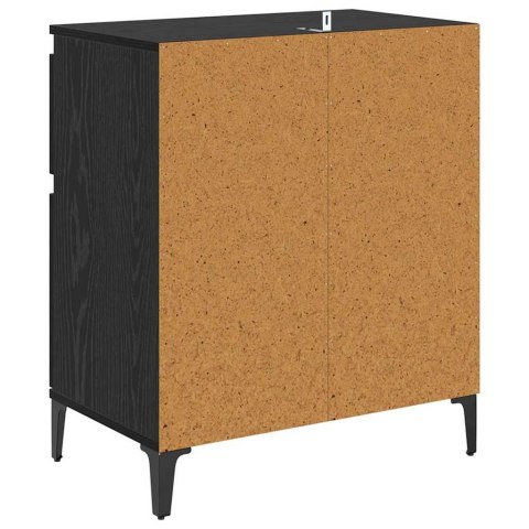 SZAFKA KOMODA CZARNY DĄB 60X35X70CM DREWNO INŻYNIERYJNE I ŻELAZO