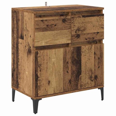SZAFKA KOMODA STARE DREWNO 60X35X70CM DREWNO INŻYNIERYJNE I ŻELAZO