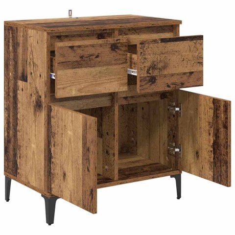 SZAFKA KOMODA STARE DREWNO 60X35X70CM DREWNO INŻYNIERYJNE I ŻELAZO