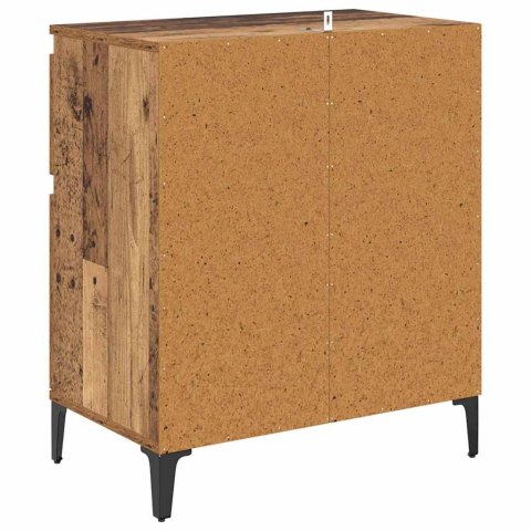 SZAFKA KOMODA STARE DREWNO 60X35X70CM DREWNO INŻYNIERYJNE I ŻELAZO