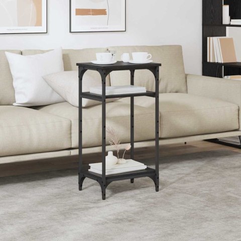 STOLIK BOCZNY Z PÓŁKĄ CZARNY DĄB 40X 30X 75CM