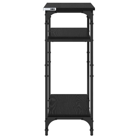 STOLIK BOCZNY Z PÓŁKĄ CZARNY DĄB 40X 30X 75CM