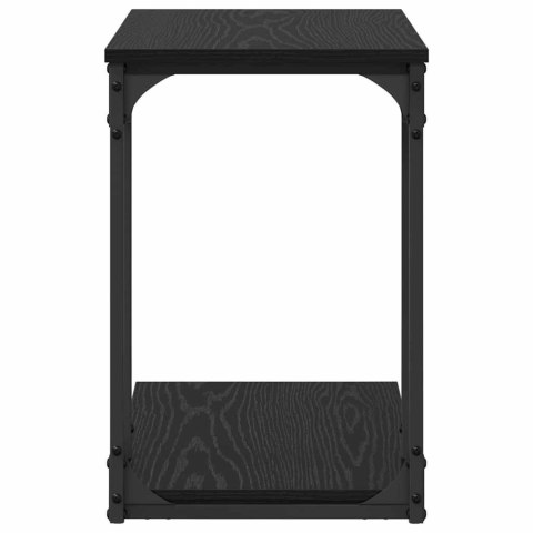 STOLIK BOCZNY Z PÓŁKĄ CZARNY DĄB 50X 35X 52CM