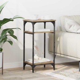 STOLIK BOCZNY Z PÓŁKĄ DĄB RZEMIEŚLNICZY 40X 30X 75CM