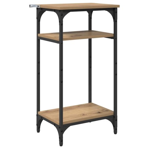 STOLIK BOCZNY Z PÓŁKĄ DĄB RZEMIEŚLNICZY 40X 30X 75CM