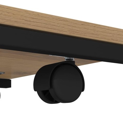 STOLIK BOCZNY Z PÓŁKĄ DĄB RZEMIEŚLNICZY 50X 35X 55.5CM