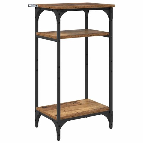 STOLIK BOCZNY Z PÓŁKĄ STARE DREWNO 40X 30X 75CM